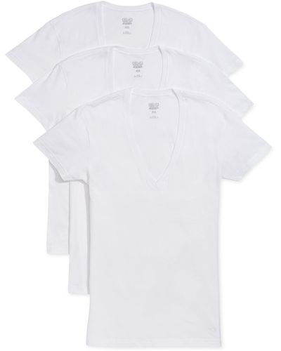 2xist Men's Slim-fit Deep V-neck Undershirt - White