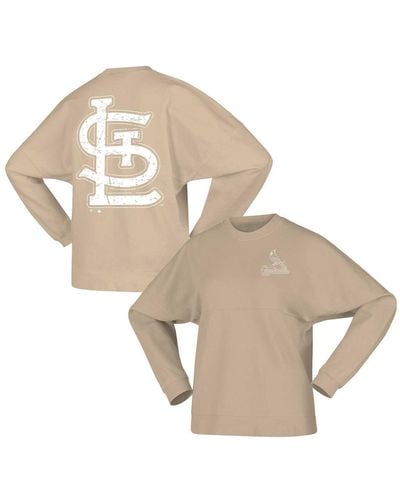 Fanatics Distressed St. Louis Cardinals Branded Fleece Pullover Sweatshirt - Natural