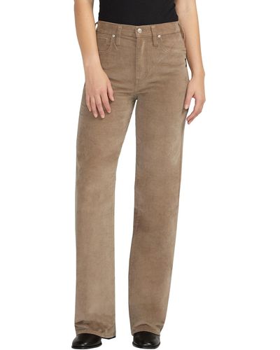 Silver Jeans Co. Highly Desirable High Rise Trouser Leg Pants - Natural