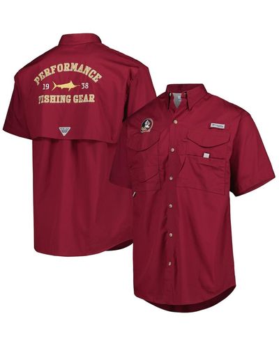 Columbia Florida State Seminoles Bonehead Button-up Shirt - Red