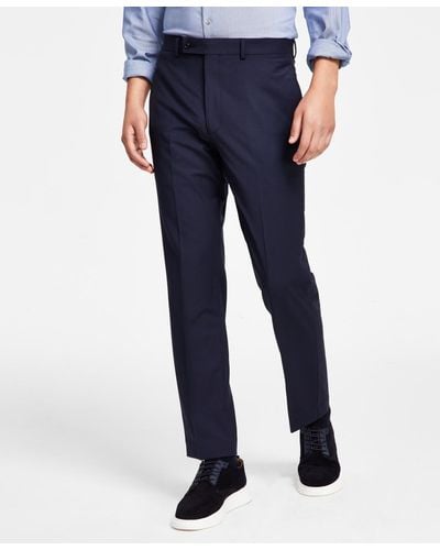 Calvin Klein Slim-fit Wool Infinite Stretch Suit Pants - Blue