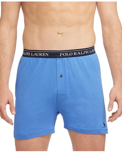 Polo Ralph Lauren 5-pack Classic-fit Cotton Knit Boxers - Blue