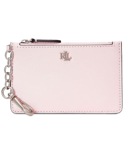 Lauren by Ralph Lauren Leather Zip Card Case - Pink