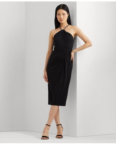 Lauren by Ralph Lauren Stretch Jersey Halter Dress - Black