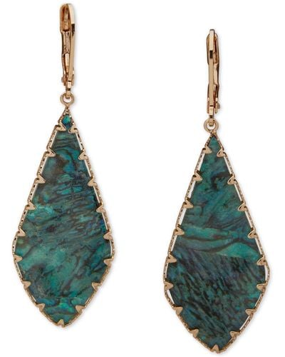 Lonna & Lilly Gold-tone Flat Color Stone Drop Earrings - Green