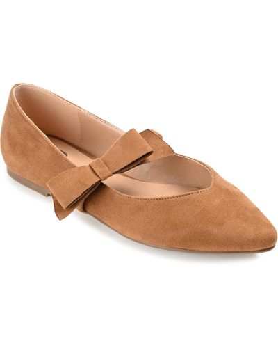 Journee Collection Aizlynn Mary Jane Flats - Brown