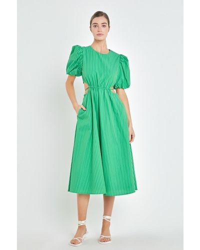 English Factory Striped Cutout Maxi Dress - Green