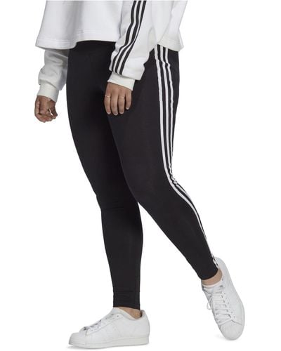 adidas Originals Plus Size 3-stripes High-rise Leggings - Black