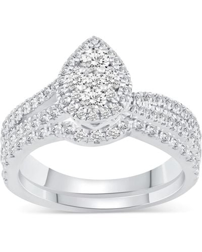 Macy's Diamond Pear-shaped Cluster Bridal Set (1 Ct. T.w. - White