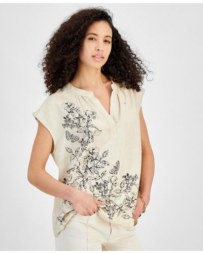 Tommy Hilfiger Placement Butterfly Paisley Blouse - Gray