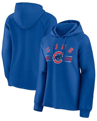 Fanatics Chicago Cubs Perfect Play Raglan Pullover Hoodie - Blue