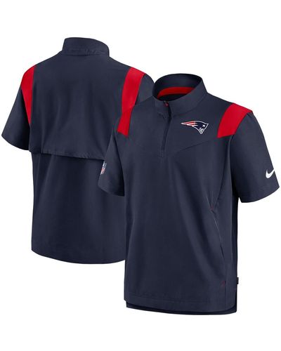 Nike New England Patriots Coaches Chevron Lockup Pullover Top - Blue