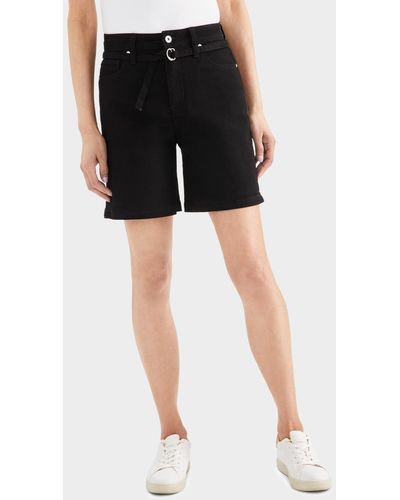 Style & Co. High-rise Belted Cuffed Denim Shorts - Black