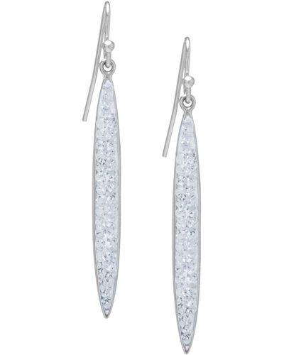 Giani Bernini Pave Crystal Elongated Drop Wire Earrings Set In Sterling Silver. Available In Clear Or Multi - White