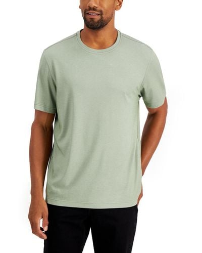 Alfani Solid Supima Blend Crewneck T-shirt - Green