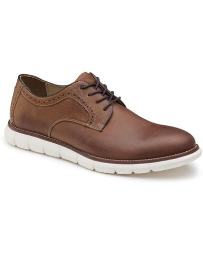 Johnston & Murphy Holden Plain Toe Dress Shoes - Brown