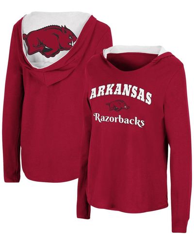 Colosseum Athletics Arkansas Razorbacks Catalina Hoodie Long Sleeve T-shirt - Red