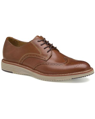 Johnston & Murphy Upton Wingtip Shoes - Brown