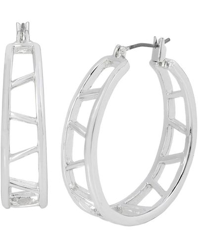 Robert Lee Morris Caged Hoop Earrings - White