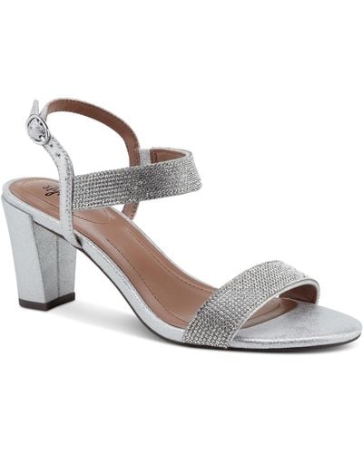 Style & Co. Bonitaa Embellished Ankle-strap Slingback Dress Sandals - Metallic