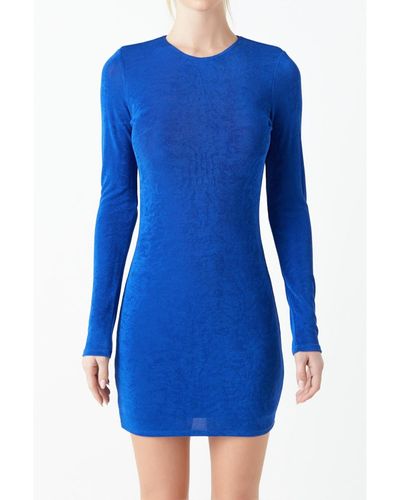 Grey Lab Slinky Mini Dress - Blue