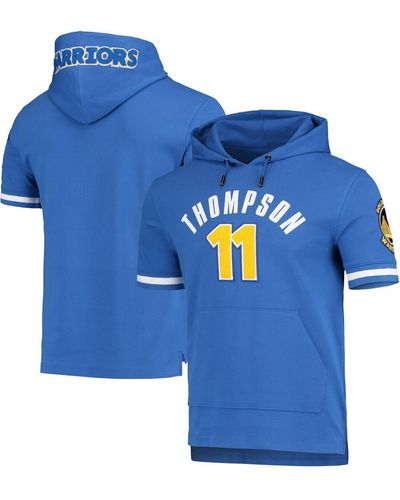 Pro Standard Klay Thompson Golden State Warriors Name And Number Short Sleeve Pullover Hoodie - Blue