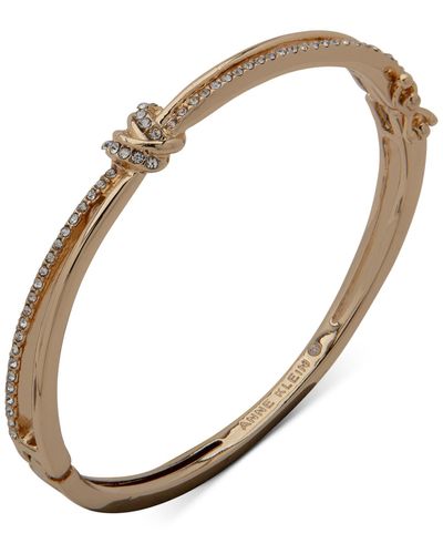 Rose Gold Crystal Knot Bangle Bracelet