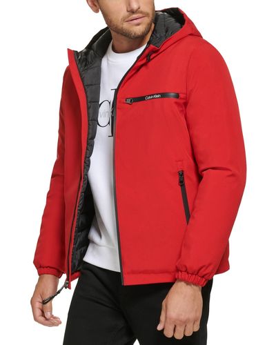 Calvin Klein Infinite Stretch Water-resistant Hooded Jacket - Red