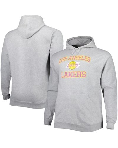 Profile Los Angeles Lakers Big And Tall Heart And Soul Pullover Hoodie - Gray