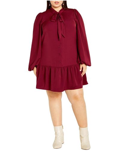 City Chic Plus Size Charlie Dress - Red