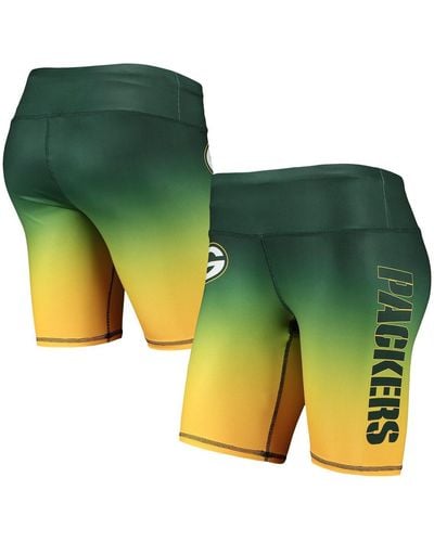 FOCO Bay Packers Gradient Biker Shorts - Green