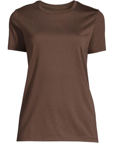 Lands' End Relaxed Supima Cotton Short Sleeve Crewneck T-shirt - Brown