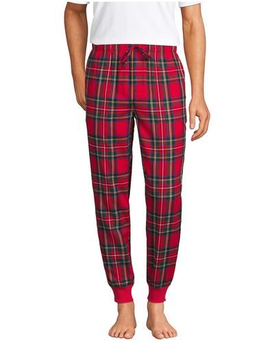 Lands' End Flannel jogger Pajama Pants - Red