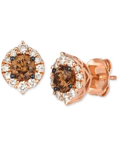 Le Vian Chocolate Diamond & Nude Diamond Halo Stud Earrings (3/4 Ct. T.w. - Brown