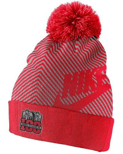 Nike Ohio State Buckeyes 100th Anniversary Ohio Stadium Cuffed Knit Hat - Red
