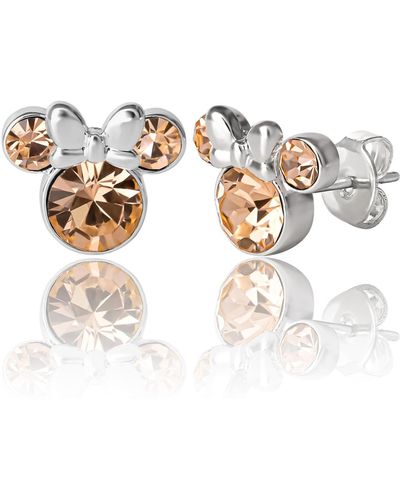 Disney Minnie Mouse Birthstone Stud Earrings - White
