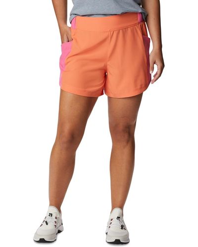 Columbia Hike Colorblocked Shorts - Orange