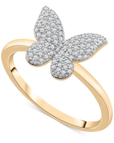 Wrapped in Love ? Diamond Butterfly Ring (1/6 Ct. T.w.) In 14k Gold, Created For Macy's - White