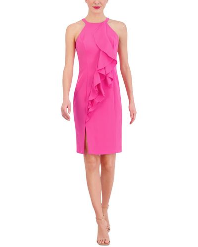 Vince Camuto Petite Ruffled Sheath Dress - Pink