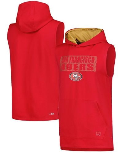 MSX by Michael Strahan San Francisco 49ers Marathon Sleeveless Pullover Hoodie - Red