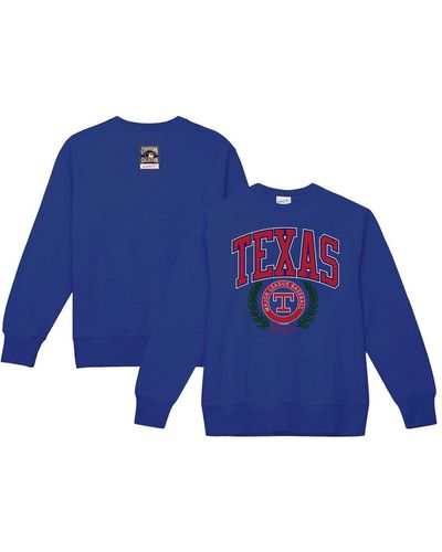 Mitchell & Ness Texas Rangers Cooperstown Collection Logo Pullover Sweatshirt - Blue