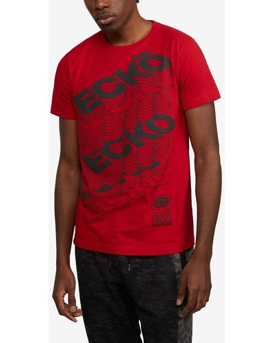 Ecko' Unltd Sitting On Stacks Graphic T-shirt - Red