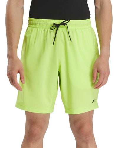 Reebok Regular-fit Moisture-wicking 9" Woven Drawstring Shorts - Green