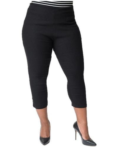 Unique Vintage Plus Size Rachelle Capri Pants - Black