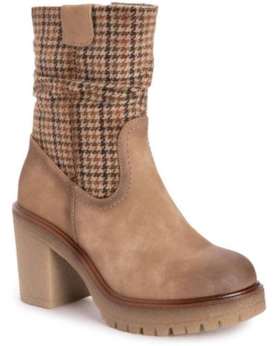 Muk Luks Riser Pop Heeled Boots - Brown