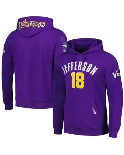 Pro Standard Justin Jefferson Minnesota Vikings Player Name And Number Pullover Hoodie - Purple