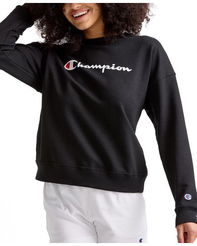 Champion Logo Fleece Crewneck Sweatshirt - Black