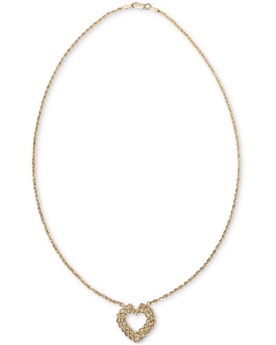 Macy's Multi-layered Heart Rope Link Pendant Necklace - Metallic