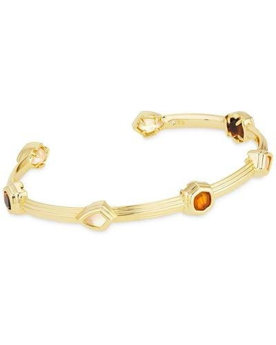 Kendra Scott 14k Gold-plated Mixed Stone Flex Cuff Bracelet - Metallic