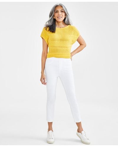 Style & Co. Mid-rise Pull-on Capri Jeans leggings - Yellow